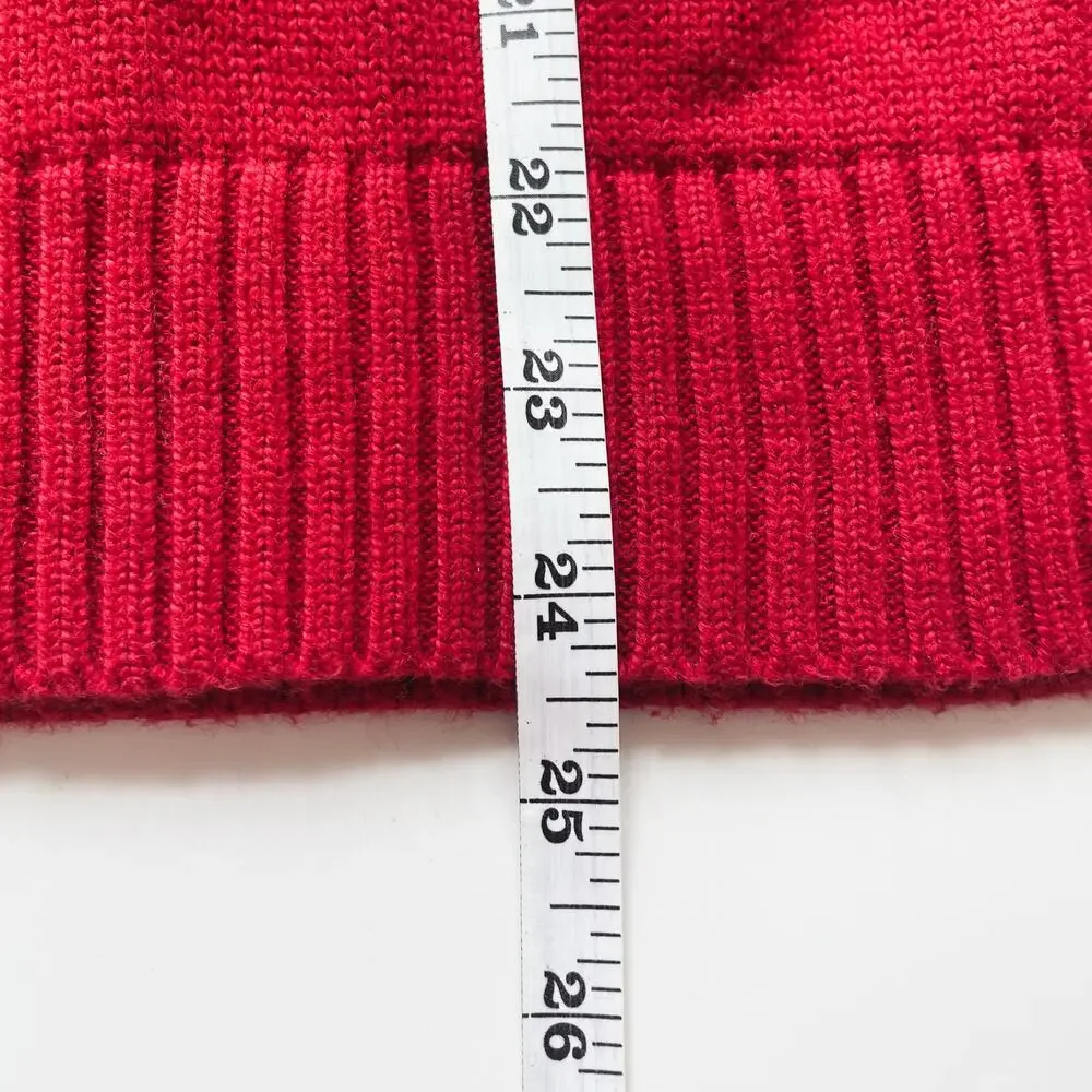 Men's Polo Ralph Lauren Red Quarter Zip Sweater Size Medium